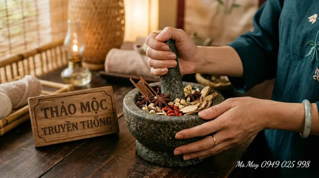 Người làm spa chuyển nghề học y học cổ truyền để mở phòng trị liệu với thảo dược và cối thuốc