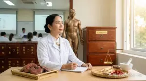 Không gian phòng khám y học cổ truyền khang trang và hiện đại