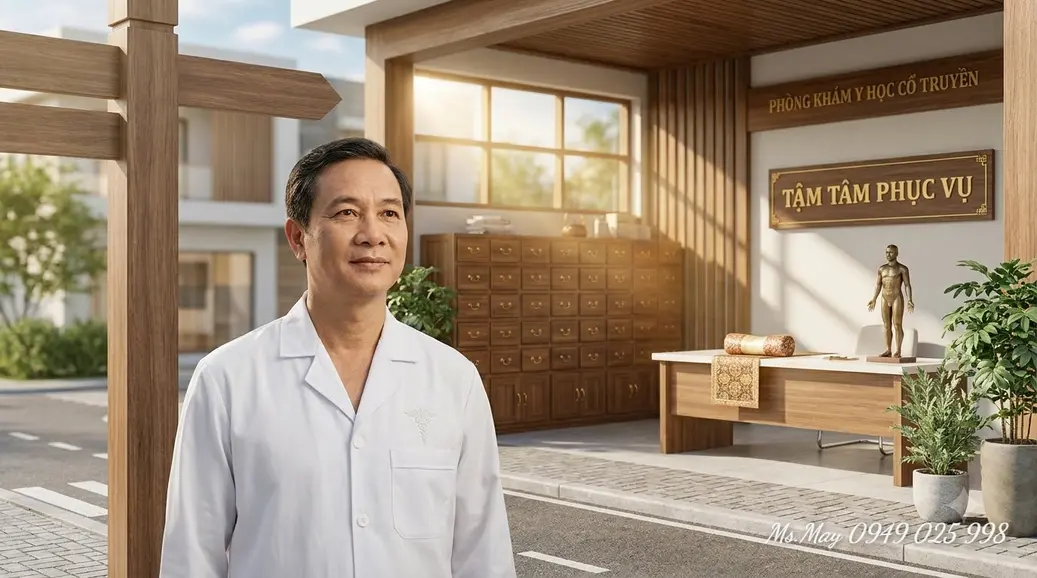 Bác sĩ YHCT lắng nghe chia sẻ của bệnh nhân khi bắt mạch