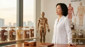 Sinh viên ngành Y học cổ truyền trong giờ thực hành châm cứu