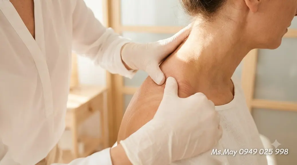 Nhân viên văn phòng bị đau mỏi vai gáy do ngồi làm việc sai tư thế