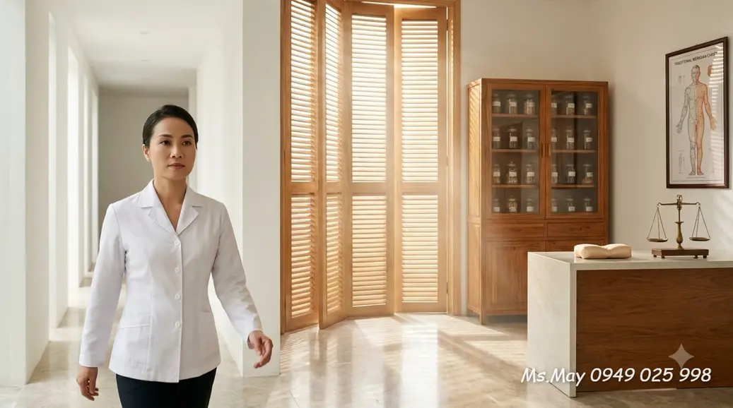 Bác sĩ YHCT trẻ đang thực hành khám chữa bệnh để tích lũy kinh nghiệm