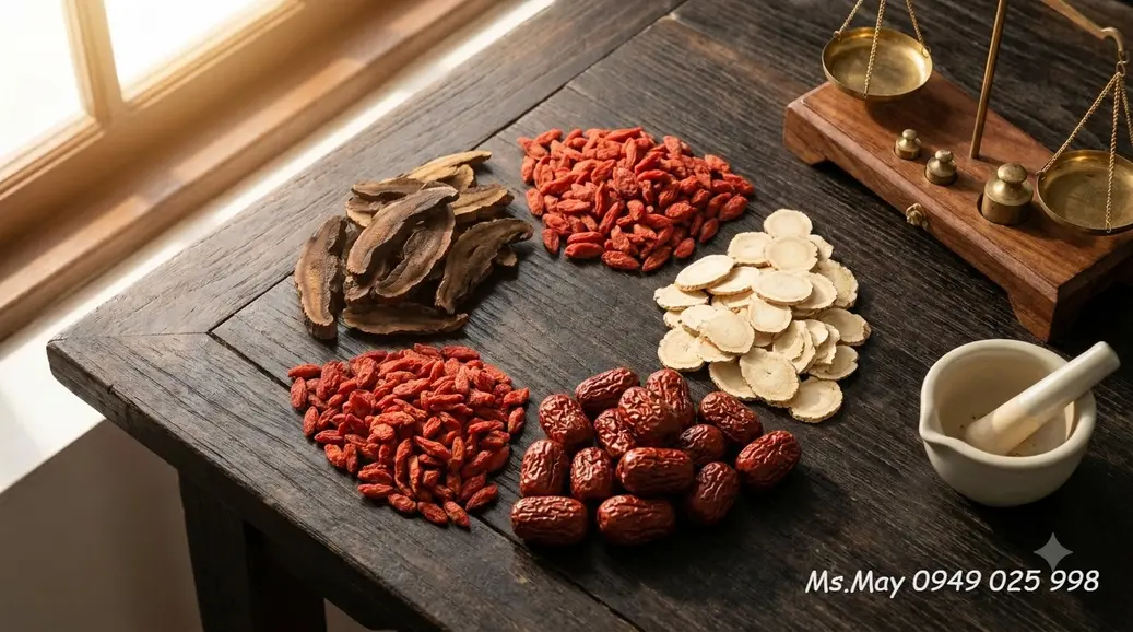 Thầy thuốc Y học cổ truyền đang phối ngũ các vị thuốc