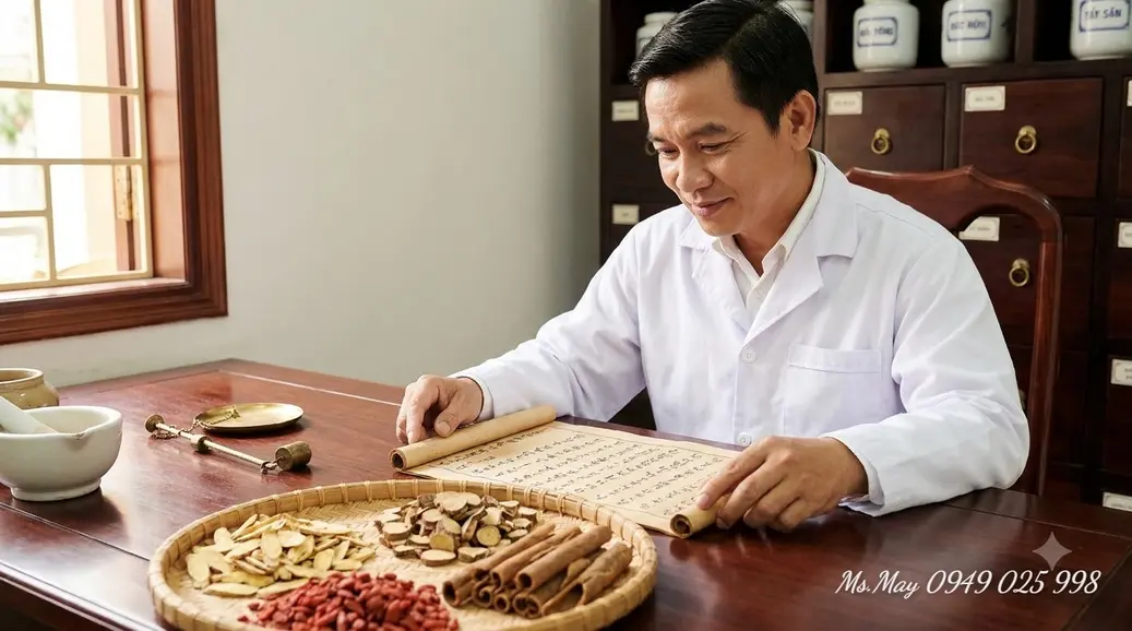 Sơ đồ nguyên tắc phối ngũ Quân Thần Tá Sứ trong bài thuốc y học cổ truyền