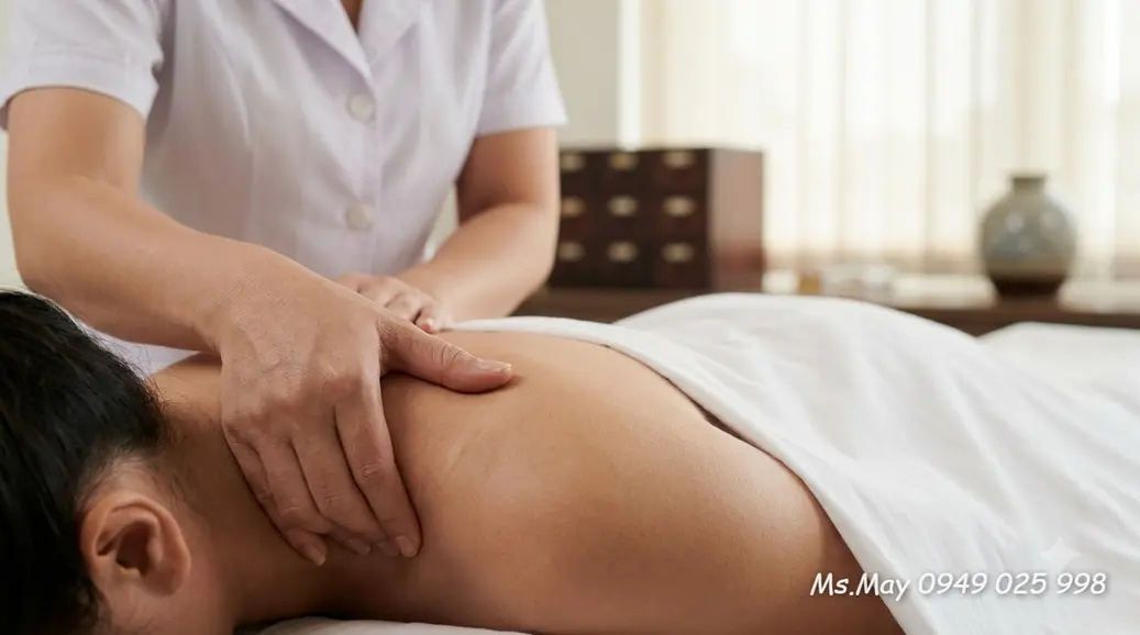 Bác sĩ thực hiện vật lý trị liệu phục hồi chức năng cho bệnh nhân